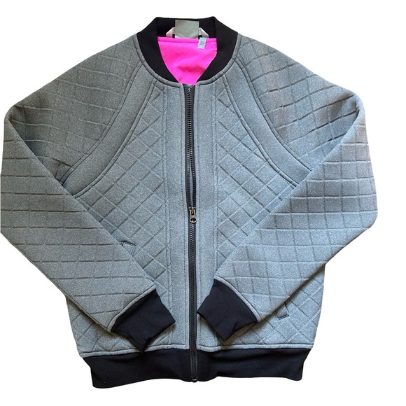 Athleta Infusion Women’s Quilted Bomber Size XS Gray - Picture 1 of 9